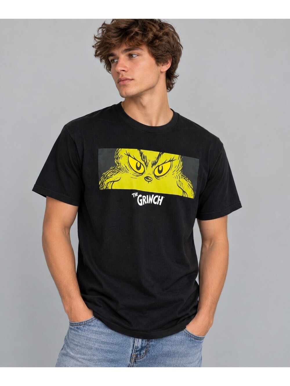 The Grinch Black Graphic T-Shirt Men’s Medium Dr. Seuss Christmas Y2K Holiday L